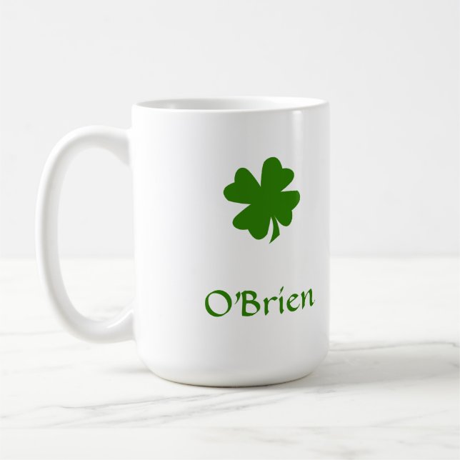 Taza De Café Shamrock verde Herencia irlandesa nombre de costum (Izquierda)