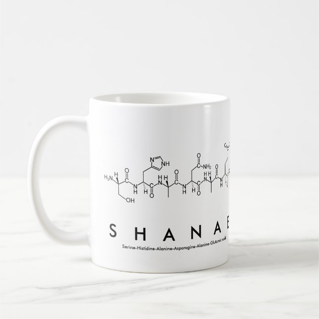 Taza De Café Shanae peptide name mug (Izquierda)