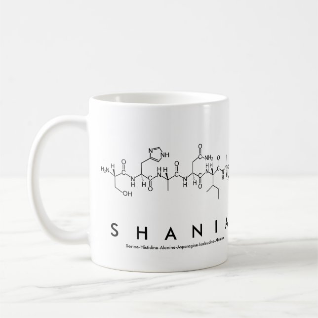 Taza De Café Shania peptide nombre mug (Izquierda)