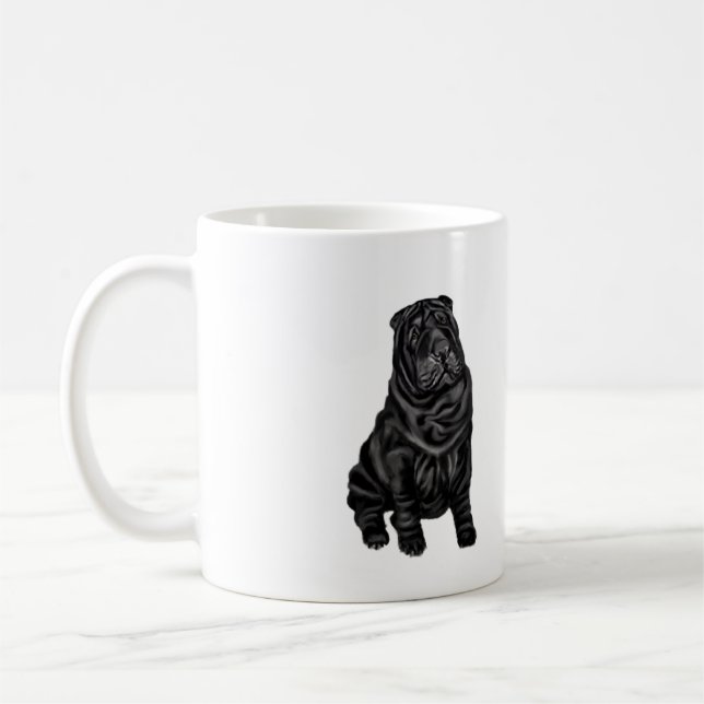 Taza De Café Shar Pei chino - negro (Izquierda)