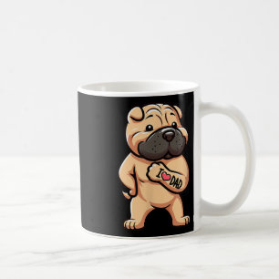 Taza De Café Shar Pei I Love Dad Funny Dog Tattoo _1