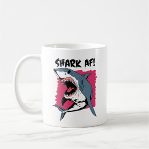 Taza De Café ¡Shark AF! Diseño gráfico de los amantes del tib