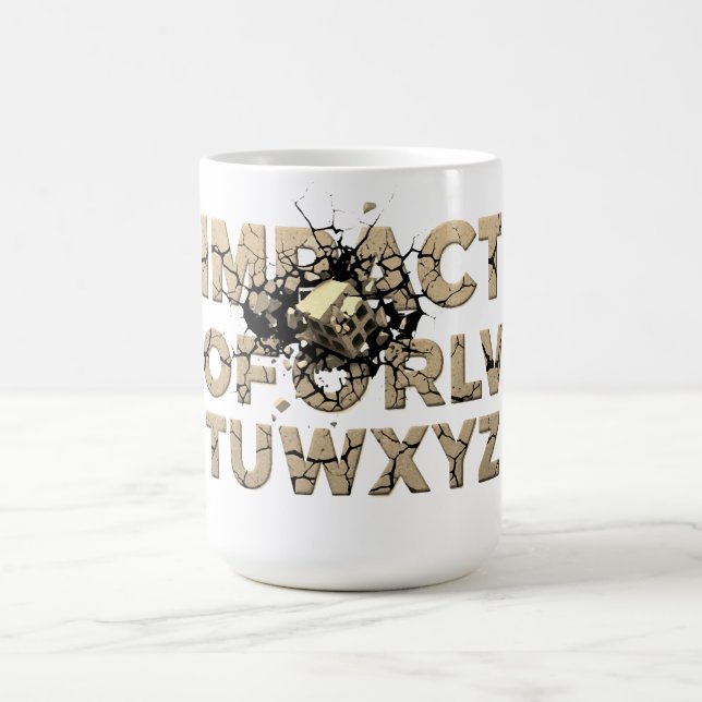 Taza De Café Shattered Rock Text Urban Grunge Art (Centro)