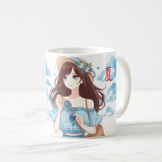 Taza De Café She Smiles in Summer マグカップ (Anverso derecho)