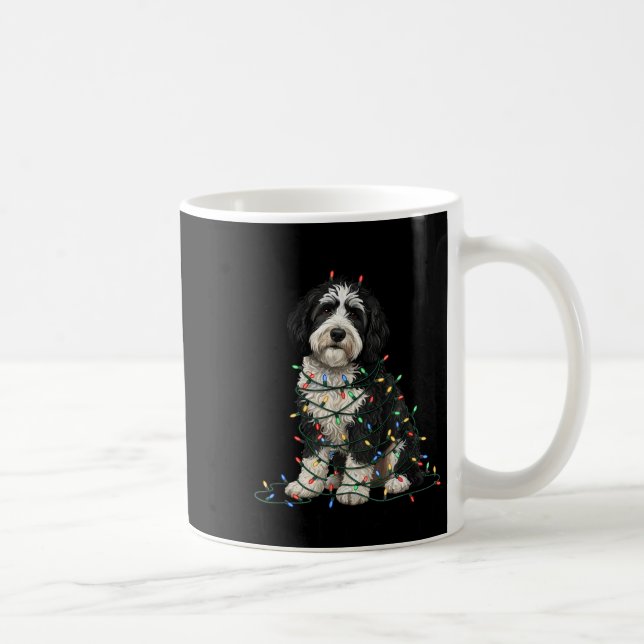 Taza De Café Sheepadoodle Christmas I'm Fine Everything Is Fine (Derecha)