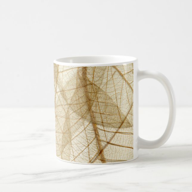 Taza De Café Sheer Cream Beige Lace Leaves (Derecha)