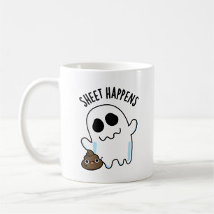 Taza De Café Sheet Happens Funny Ghost Pun