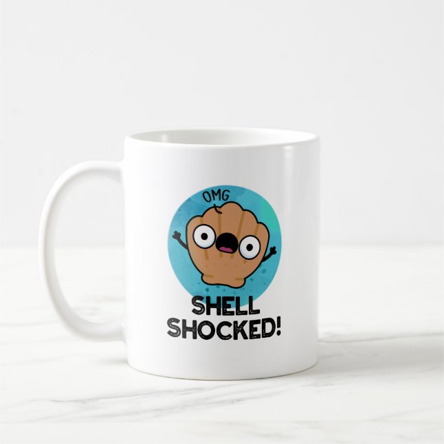 Taza De Café Shell impactó a Funny Seashell Pun (Izquierda)