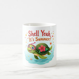 Taza De Café ¡Shell Yeah! 🐢 diversión de la tortuga tropical