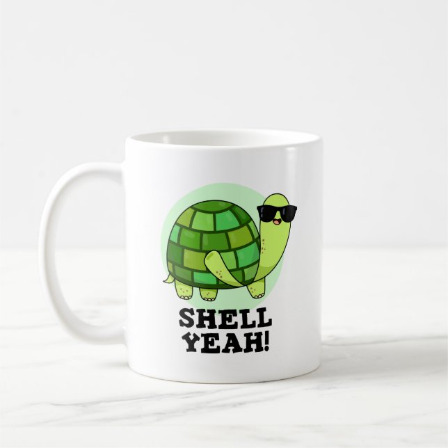 Taza De Café Shell Yeah Funny Tortoise Pun (Izquierda)
