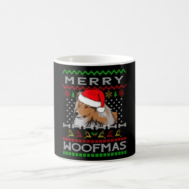 Taza De Café Sheltie Berger Shetland Sheepdog Navidades Dog (Centro)