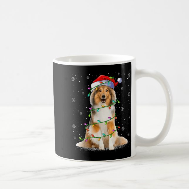 Taza De Café Sheltie Dog Lover Xmas Lighting Santa Sheltie Chri (Derecha)