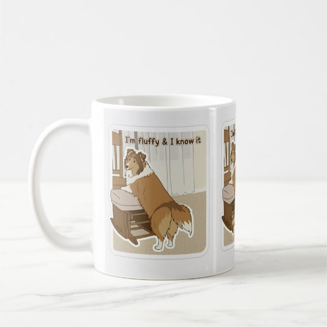Taza De Café Sheltie esponjoso (Izquierda)