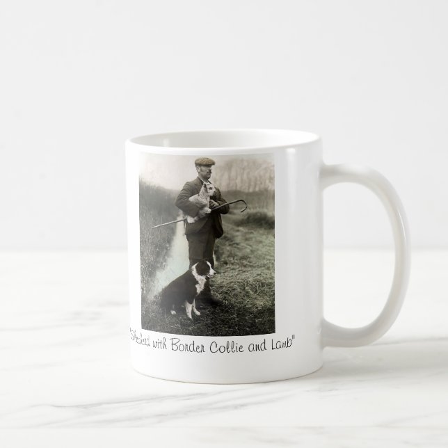 Taza De Café "Shepherd con el ~Mug del border collie y del (Derecha)