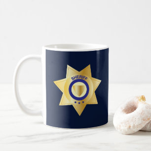 Taza De Café Sheriff Gold Star Badge Coffee Mug