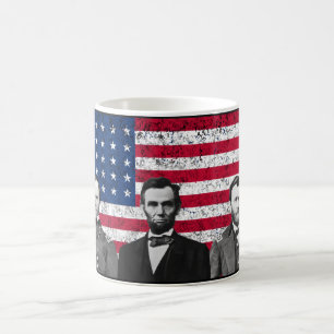 Taza De Café Sherman, Lincoln, y Grant con la frontera negra