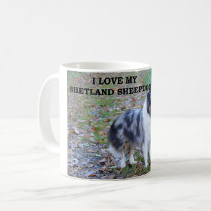 Taza De Café shetland-sheepdog-azul merle blanco tan amor con f