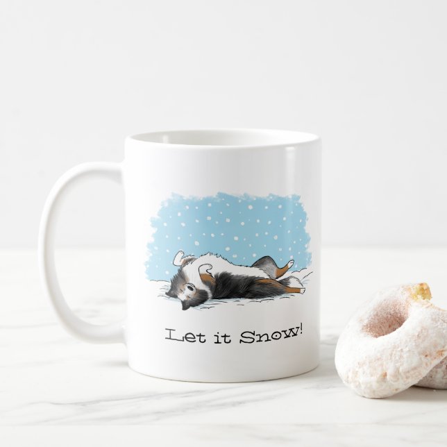 Taza De Café Shetland Sheepdog Blue Merle Sheltie Dog Holiday (Con donut)
