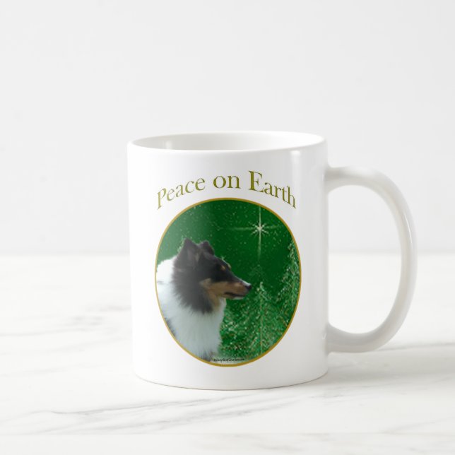 Taza De Café Shetland Sheepdog Peace (Derecha)