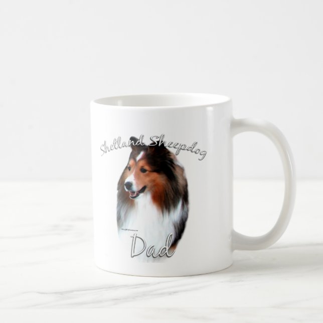 Taza De Café Shetland Sheepdog (sable) Papá 2 (Derecha)