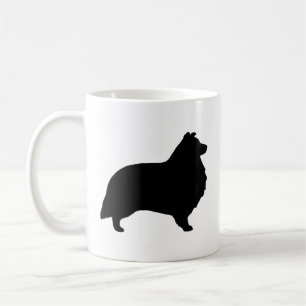 Taza De Café Shetland Sheepdog Sheltie Dog Silhouettes