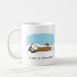 Taza De Café Shetland Sheepdog Snow Dog Sheltie Vacaciones de i
