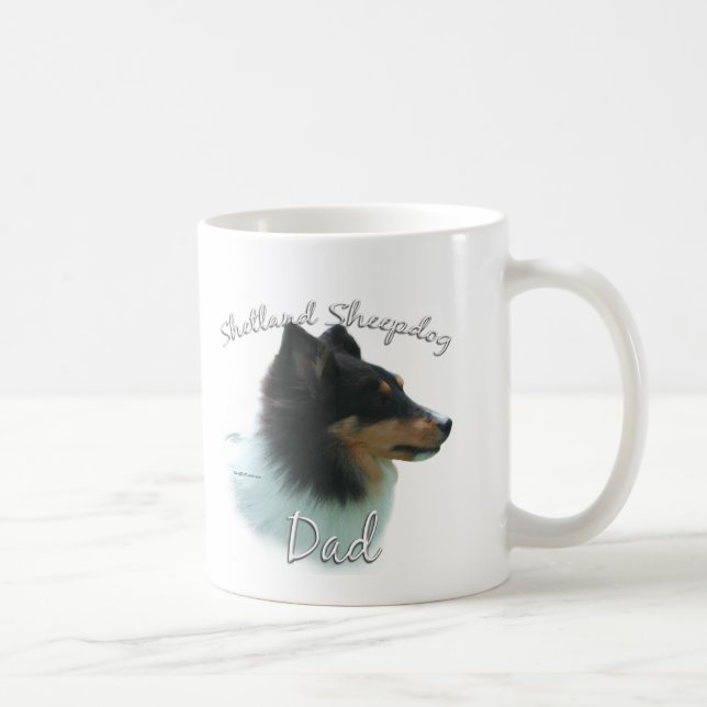 Taza De Café Shetland Sheepdog (tri) Dad 2 (Derecha)