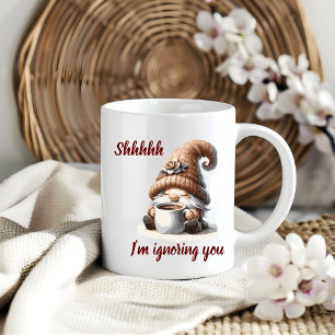 Taza De Café "Shhhh... te estoy ignorando" Cute Watercolor Gnom