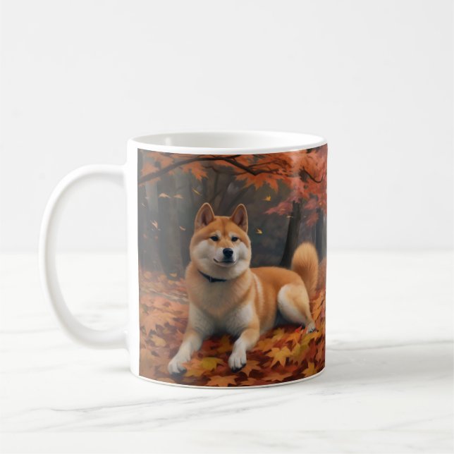 Taza De Café Shib Inu en otoño se inspira (Izquierda)