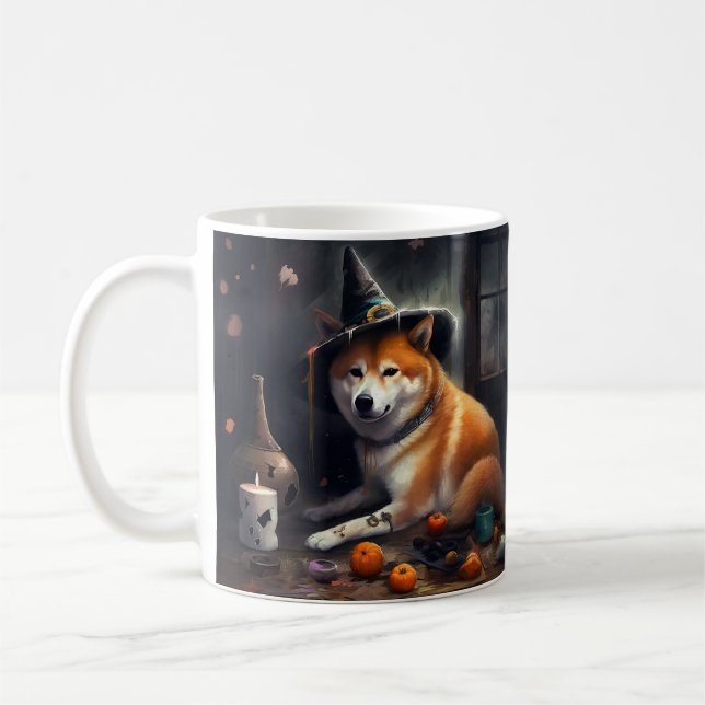 Taza De Café Shiba Inu Calabazas Halloween Da Miedo (Izquierda)