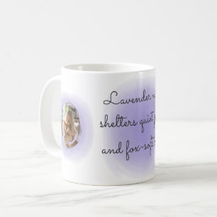 Taza De Café Shiba Inu de acuarela lavanda con foto y nombre pe