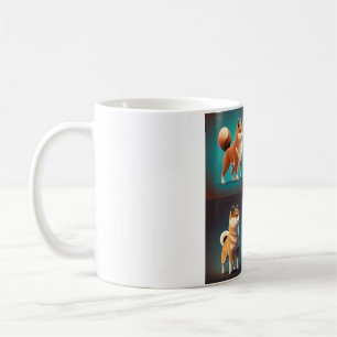 Taza De Café Shiba Inu Mug con cuatro imágenes