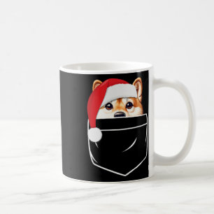 Taza De Café Shiba Inu Perro Santa Hat Navidades Pocas navidade