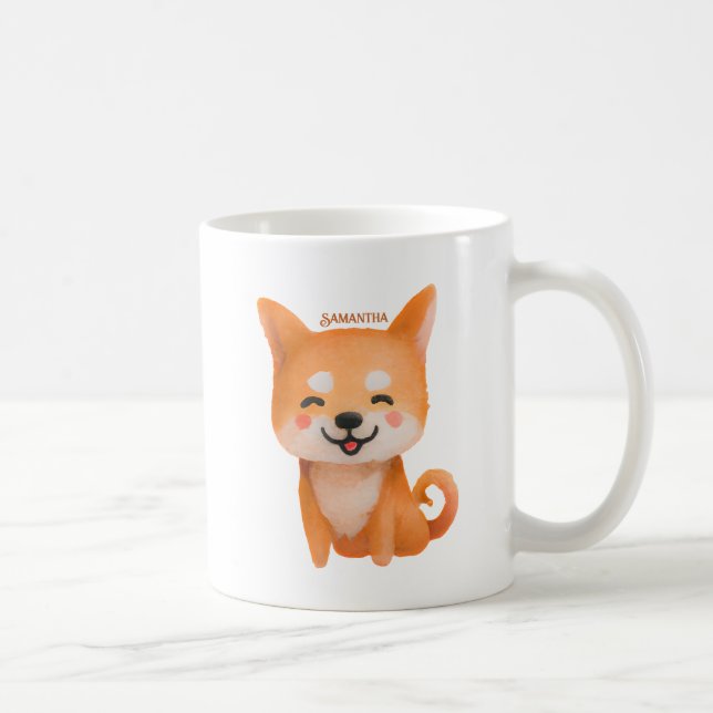 Taza De Café Shiba Inu sonriente (Derecha)