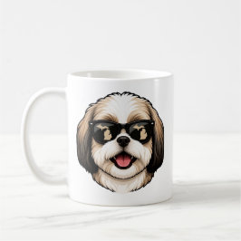 Taza De Café Shih Tzu de Michigan con gafas de sol