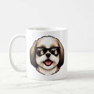 Taza De Café Shih Tzu de Michigan con gafas de sol