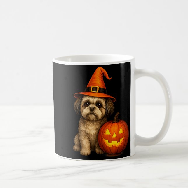 Taza De Café Shih Tzu Halloween Pumpkin Dog Costume Family Matc (Derecha)