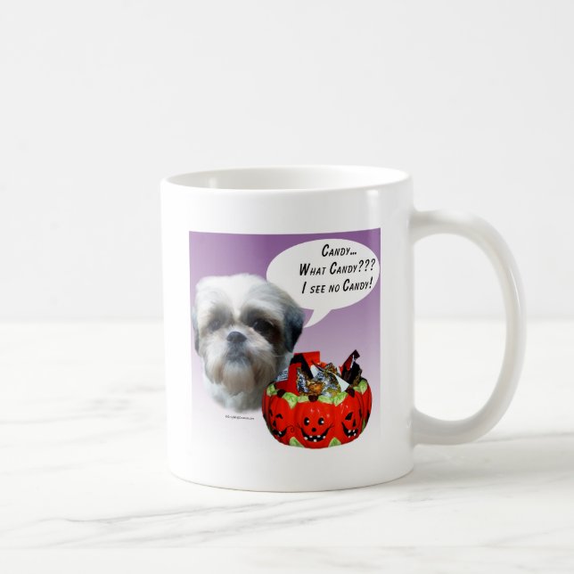 Taza De Café Shih Tzu (natural) Candy de Halloween (Derecha)