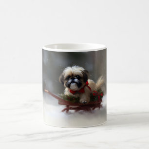 Taza De Café Shih Tzu Navidad nieve invierno