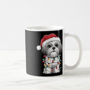 Taza De Café Shih Tzu Santa luces de árbol de Navidad Xmas amor