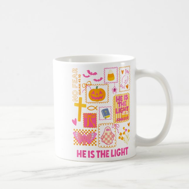 Taza De Café Shine With The Light Of Jesus Christian Halloween  (Derecha)