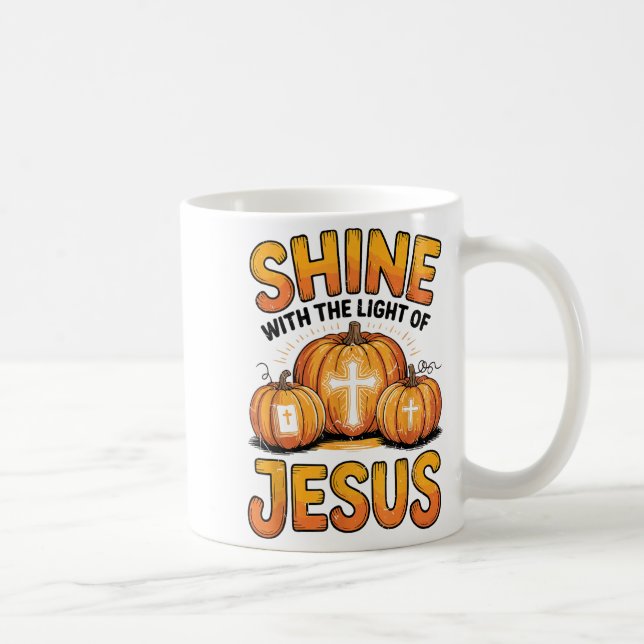 Taza De Café Shine With The Light Of Jesus Halloween Christian  (Derecha)