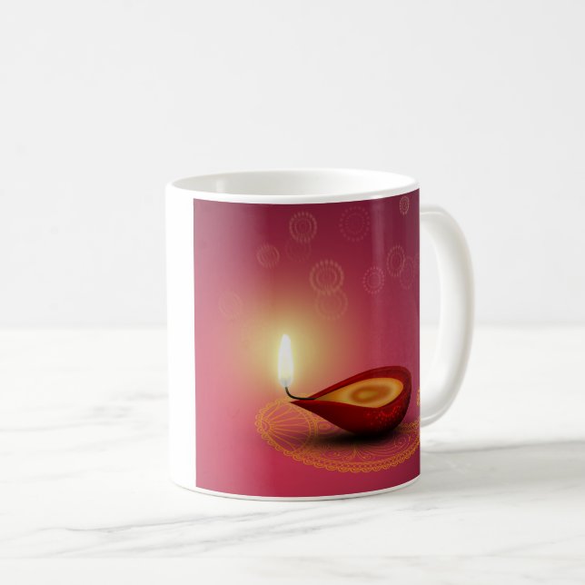 Taza De Café Shiny Happy Diwali Diya - Mug (Anverso derecho)