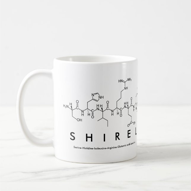 Taza De Café Shirel peptide nombre mug (Izquierda)