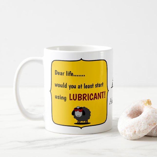 Taza De Café Shirley Funny Sheep Usa Monograma Amarillo Lubrica (Con donut)