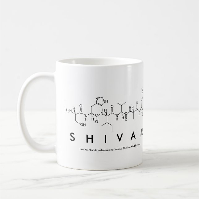 Taza De Café Shivam peptide name mug (Izquierda)