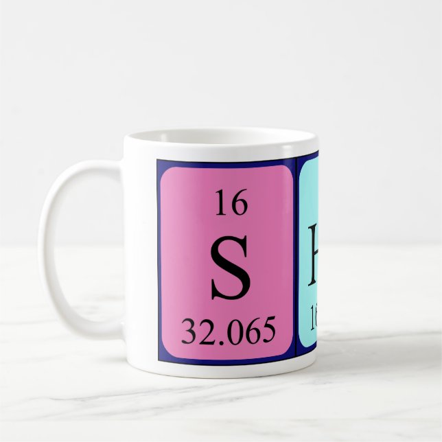 Taza De Café Shola nombre de tabla periódica mug (Izquierda)