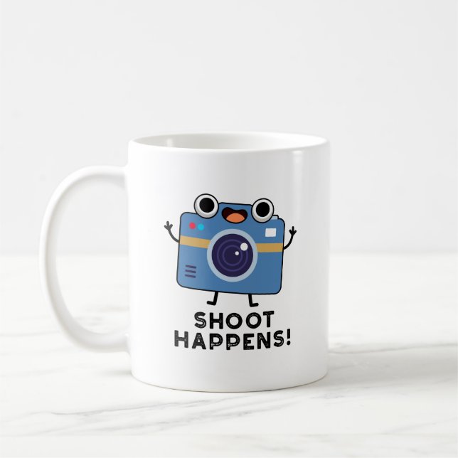 Taza De Café Shoot Happens Funny Camera Pun (Izquierda)