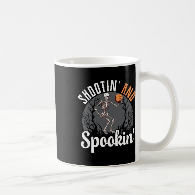 Taza De Café Shootin' Y Spookin Skeleton Basketball Player Ha (Derecha)