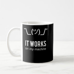 Taza De Café Shrug It Funciona En Mi Máquina Funny Programador
